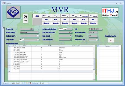 Screenshot Media Voorraad Registratie producten scherm